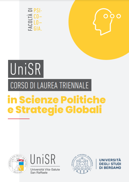 Copertina brochure Cdl triennale in Scienze politiche e strategie globali - UniSR